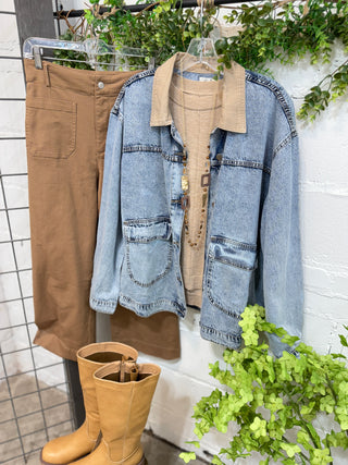 Sadie Jacket Denim by Easel Jacket Easel