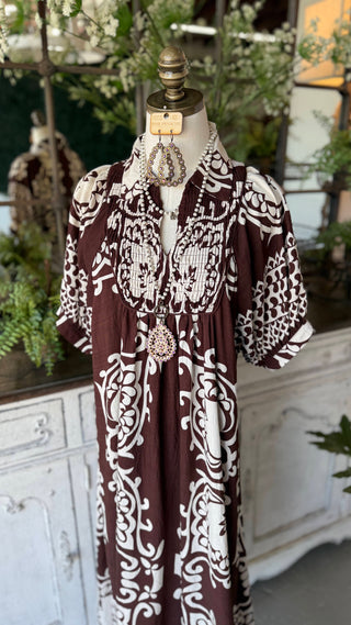 Distinction Long Dress Brown by Gigio