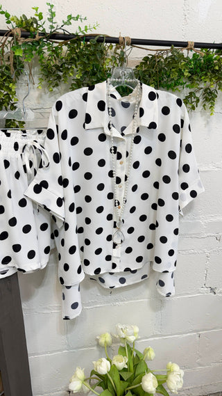 Polly Short Set White Black Short Set Oddi