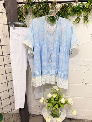 Holly Top Lt Blue Shirts & Tops Blublu