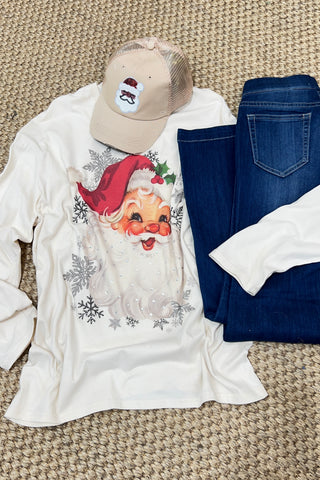 Vintage Santa Long T-Shirt Natural Shirts & Tops Sugar Stitch/Faire