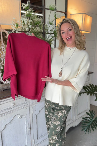 Fowler Sweater  Crimson by Umgee