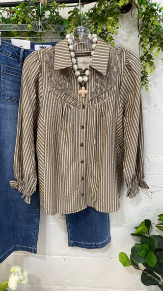 Dillon Top Mocha by Umgee Shirts & Tops Umgee