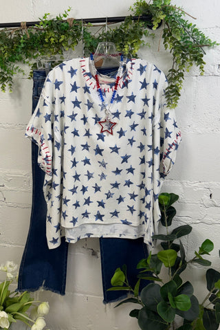 Starboard Top Navy by Peach Love Shirts & Tops Peach Love