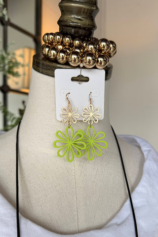Wildflower Earrings Lime Earrings SM Style