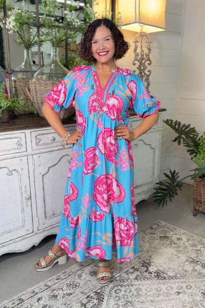 umgee blue dress Springtime Long by – carol's boutique APR26WK2 White/Black Stripe Cinched Waist Size:4XL_38-40 25% Polyester