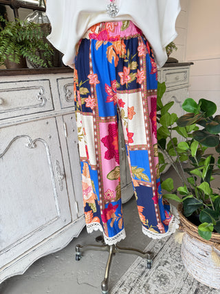 Templeton Pants Blue Mix by Umgee Pants Umgee