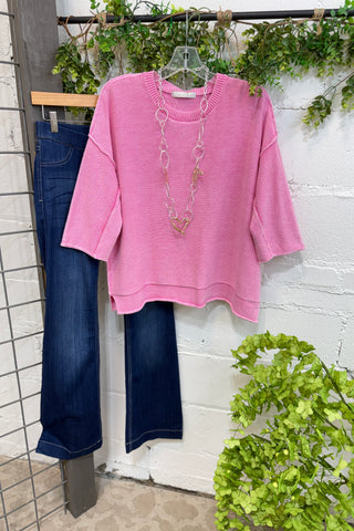 Janie Sweater Candy Pink Sweater Zenana