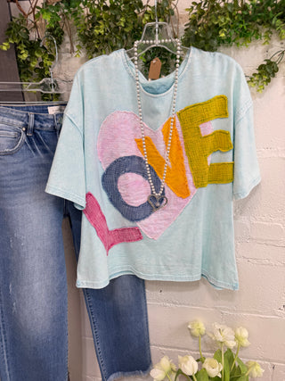 Love On Repeat Sky Blue Shirts & Tops Sage+Fig
