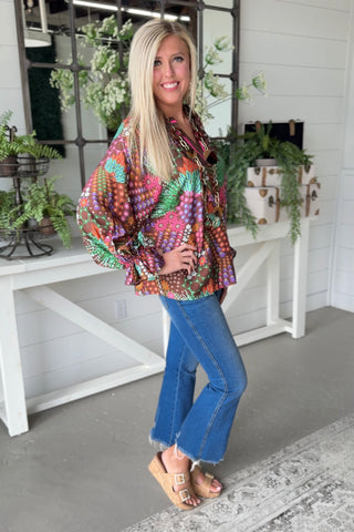 Harvest Garden Brown Mix by Umgee Shirts & Tops Umgee