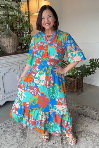 Sylvia Long Dress Ocean