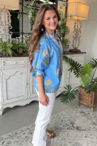 Parker Top Periwinkle by Umgee Shirts & Tops Umgee