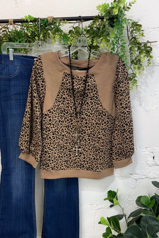 Lynx Top Taupe by Umgee Shirts & Tops Umgee