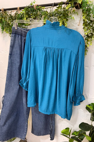 Wagner Top Teal by Umgee Shirts & Tops Umgee
