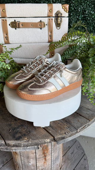 Heads Up Sneakers Gold Metallic by Corky’s