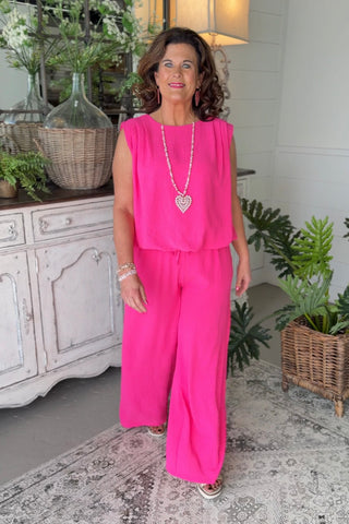 Allybeth Pant Set Fuchsia Top & Pant Set Oddi