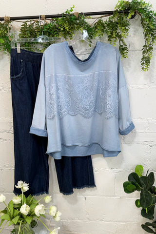 Darby Top Lt Blue Shirts & Tops MuMu