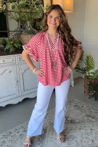 Peyton Top Red by Umgee