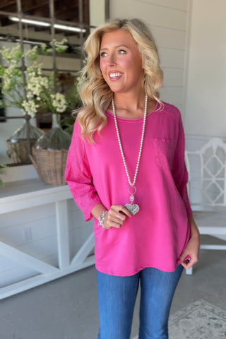 Vivie Hot Pink Shirts & Tops MuMu/JY