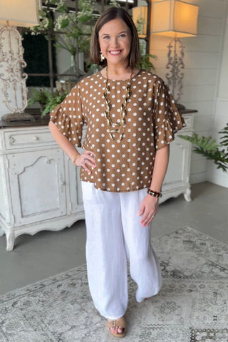 Continental Top Mocha Shirts & Tops Acqua & Limone