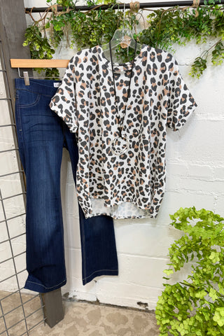 Cozy Kitty Taupe Leopard Shirts & Tops Heimish USA
