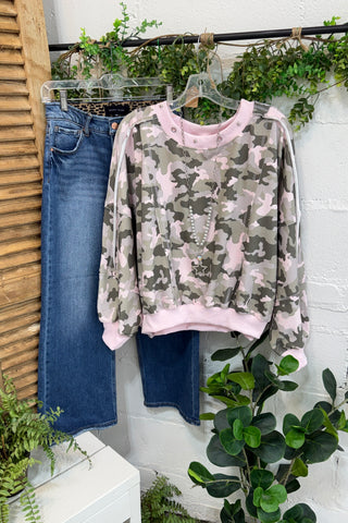 Loreen Sweatshirt Blush/Lt Olive by Bibi