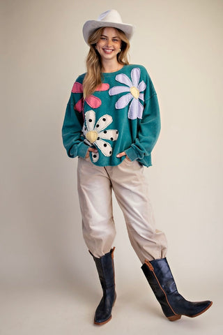 Petal Crush Top Teal by Easel Shirts & Tops Easel