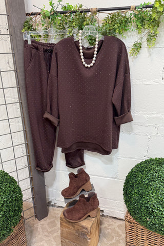 Gallery Pant Set Beige Top & Pant Set D Style