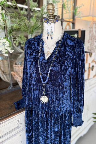 Cloris Dress Navy by Umgee Dresses Umgee