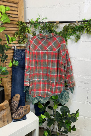 Belinda Shacket Red/Green Shacket Oli & Hali