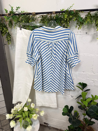 Cynthia Top Blue by Umgee RESTOCK Shirts & Tops Umgee