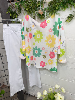 Miss Daisy White/Multi sweater YOLLY