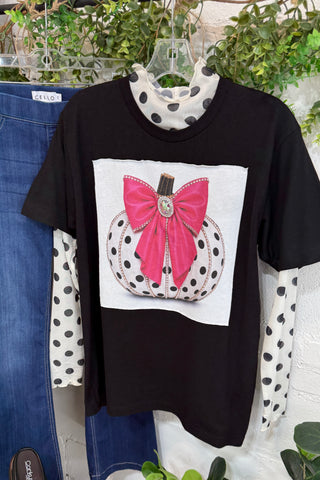 Girly Pumpkin Tee Black