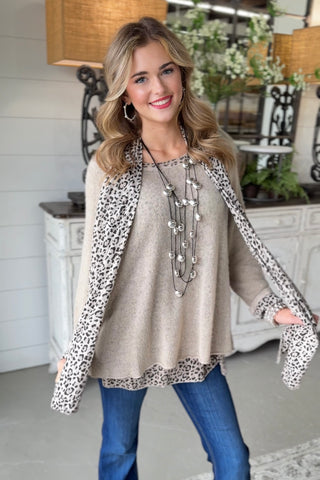 Cloaked Tan Leopard Shirts & Tops Prospero
