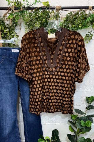 Manhattan Top Brown by Umgee RESTOCK Soon Shirts & Tops Umgee