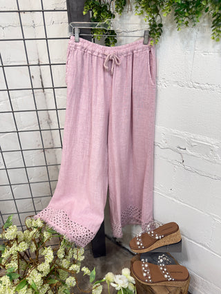 Virginia Linen Pants Blush Pants Allison