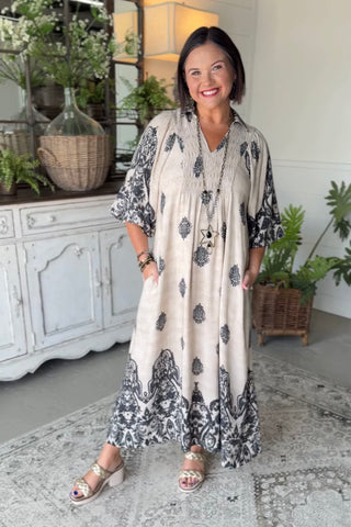 Jennings Long Dress Charcoal by Umgee – carol's boutique