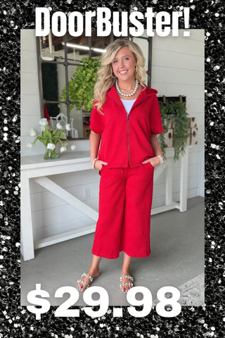 Refraction Set Red Top & Pant Set See And Be Seen