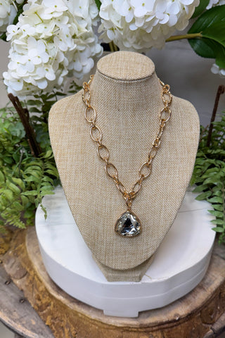 Queenie Necklace Clear/Gold