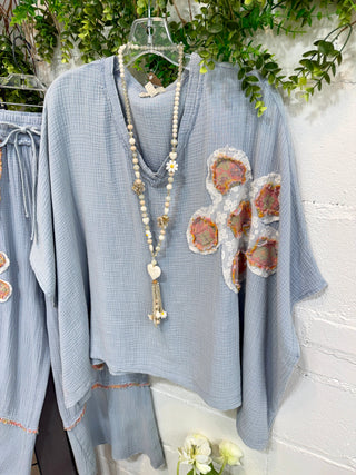 Rianna Top Cloud Blue by Easel Shirts & Tops Easel