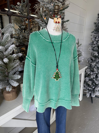 Chelsea Kelly Green sweater Zenana