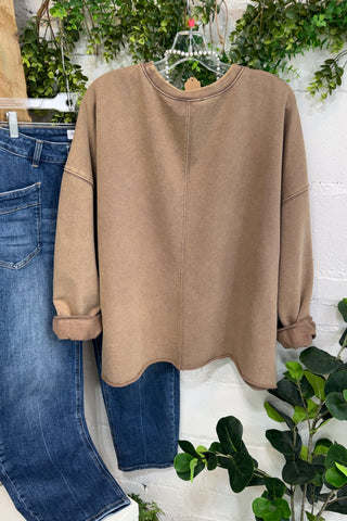 Petal Crush Top Mocha by Easel