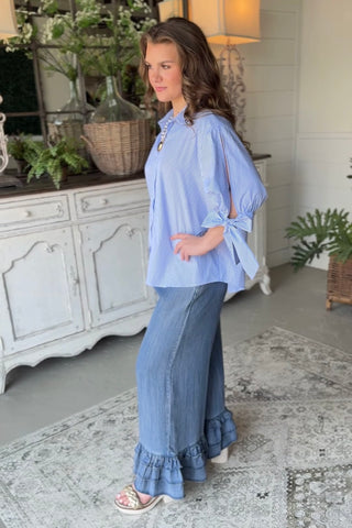 Juanita Top Blue Shirts & Tops Vine & Love