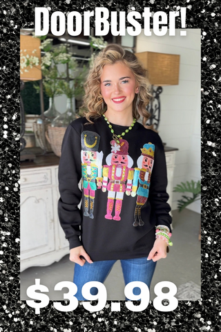 Festive Soldiers Black Sweatshirt Bling A GoGo