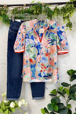 Jasmine Top Blue Mix by Umgee