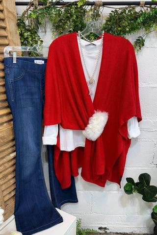 Romie Ruana Wrap Red/Ivory Wrap Wona Trading