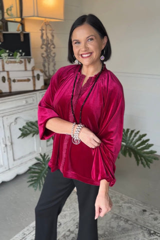 Maggie Top Raspberry by Umgee Shirts & Tops Umgee