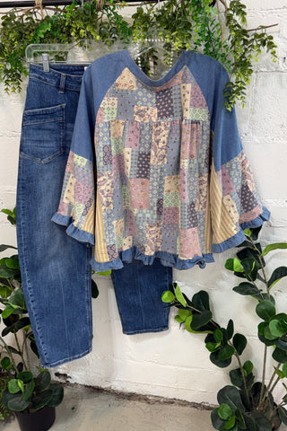 Blue Day Top Denim by Easel Shirts & Tops Easel