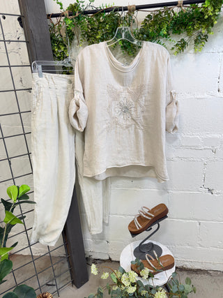 Kensley Linen Pants Natural Pants Miss Coco