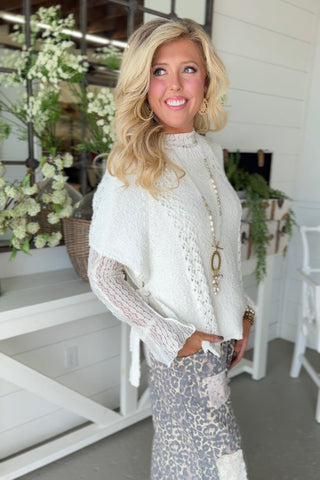 My Good Side Off White sweater Easel